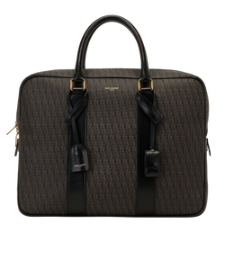 Briefcase, Canvas, Brown/Black, 0914, DB, PLK, 4*